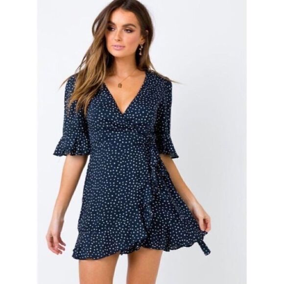 Princess Polly Dresses & Skirts - Princess Polly Eva’s Garden Wrap Mini Dress